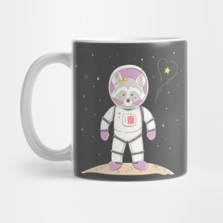 Lovely cute raccoon girl asronaut hold the star Mug